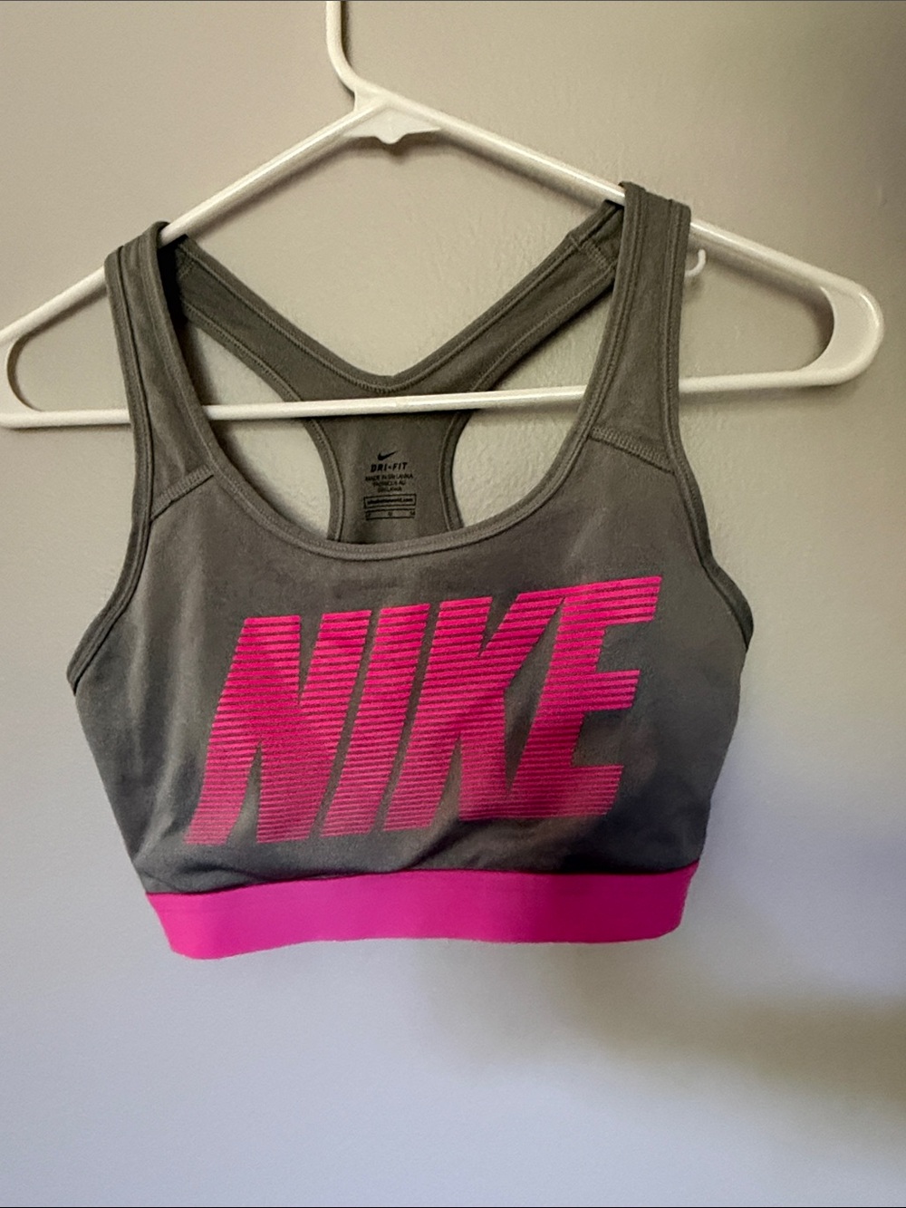 Nike Dri FIT Grey & Hot Pink Sports Bra